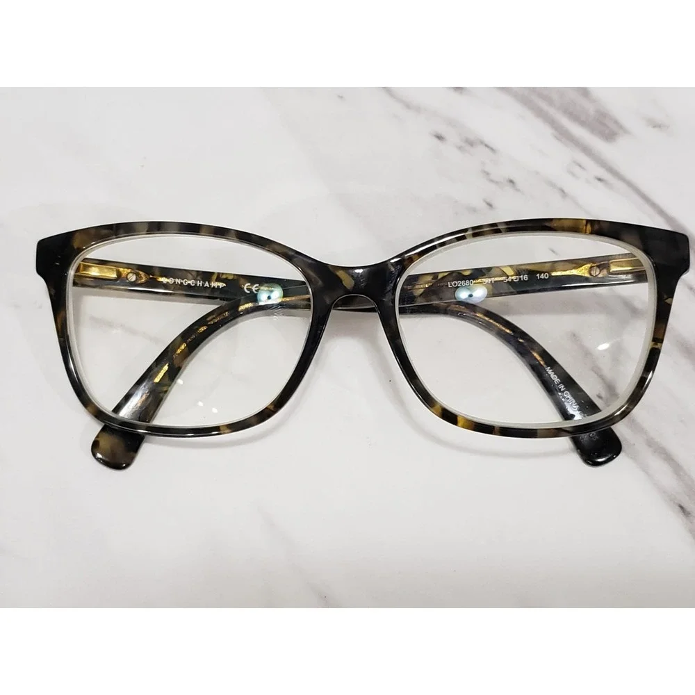 FRAMES ONLY Longchamp LO2680 Tortoise Square Eyeglasses Frames 54-16-140 B:41